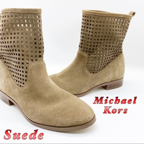 Michael Kors Shoes - Michael Kors-Soft Suede Laser Cut Midi Boot 5.5